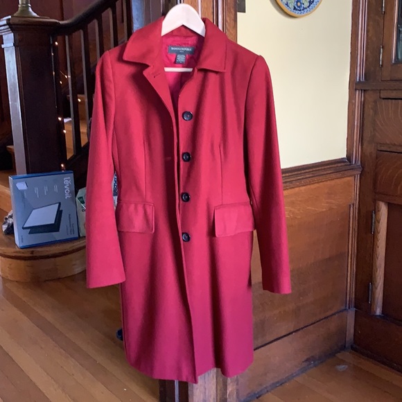 Banana Republic, long red wool coat, XS - Picture 2 of 2